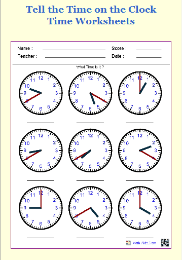Math in telling  Worksheets  words time Free worksheets